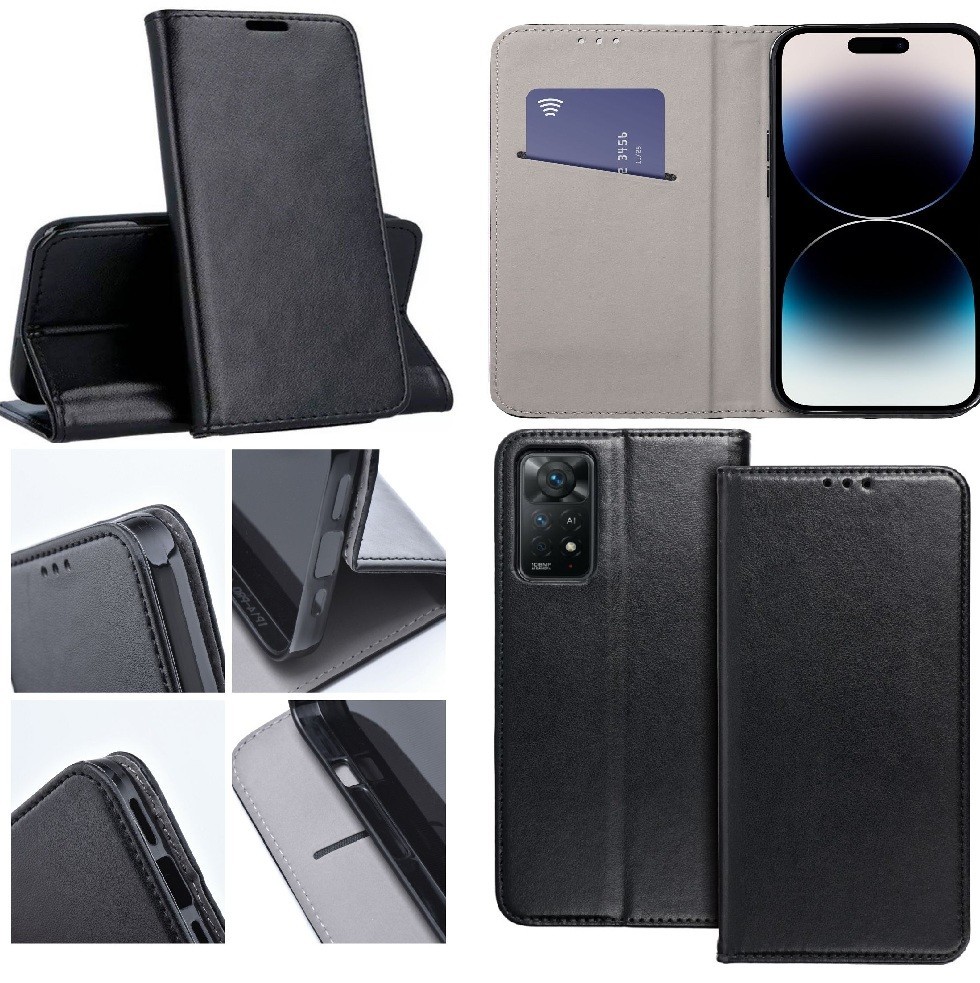 Handy Schutz Hülle Smart Magnetic Tasche FLIP Case Premium Etui Wallet Schwarz
