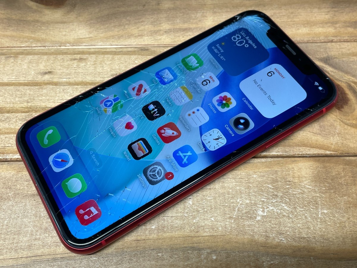 Apple iPhone 11 - 64 GB - RED (Tracfone) A2111 - Works - Cracked