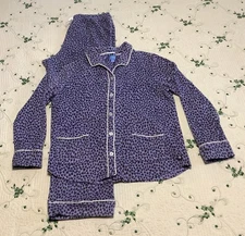 WOMEN'S "SIMPLY VERA" SIZE L TOP & XL DRAWSTRING BOTTOM FLEECE WINTER PAJAMA SET