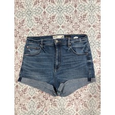 Garage Premium Ultra High Rise Cuffed Denim Shorts Blue Size 9 Womens