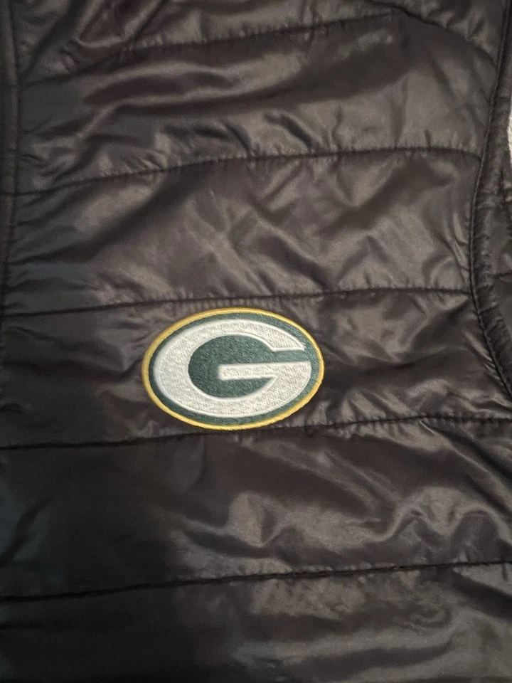 Tommy Bahama X NFL Colaboración Green Bay Packers Chaleco Puffer Hombres L Negro Foto 2 de 4