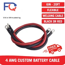 4 AWG Gauge Custom Battery Cable Copper Car Solar Power Wire Inverter RV Welding