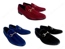 New Men's Dress Shoes Velvet Tuxedo Buckle Loafer Fashion Slip on Wedding Party