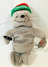 Coca-Cola Seal in Ski Cap Bean Bag Plush Stuffed Animal 0114 w/ Tags