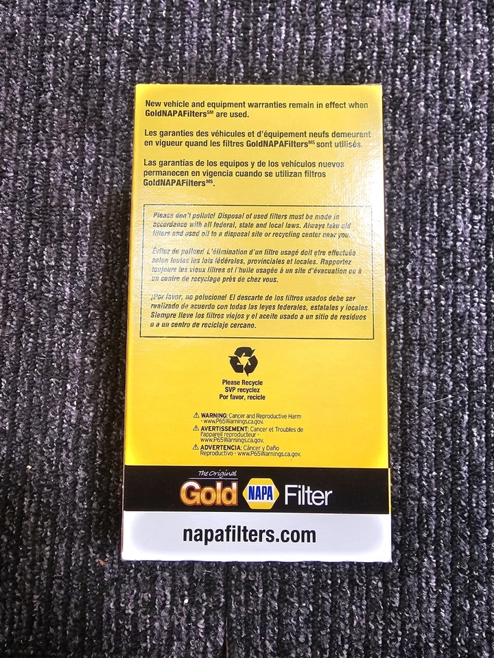 Filtro de aceite de celulosa mejorado Napa Gold 7204 (CANTIDAD 12) para Audi A7 2012-2015 Foto 4 de 4