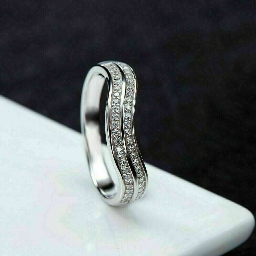 2.00 Ct Moissanite 925 Sterling Silver Engagement & Wedding Ring Gift For Women