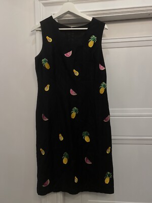 embroidered fruit dress Juniper Strawberry Embroidered Linen Dress – No. 14