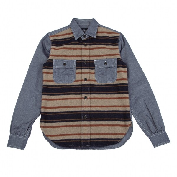 COMME des GARCONS HOMME Front Stripe Switching Shirt Size XS