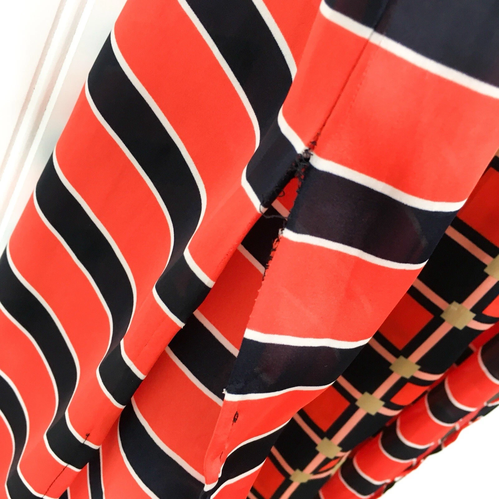 Maxi abito donna smanicato Michael Kors taglia M rosso marino stampa geometrica