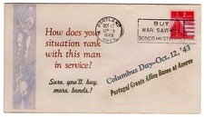 Linto WWII Patriotic 1943 Portland OR "Columbus Day.. Portugal...Allies Bases.."