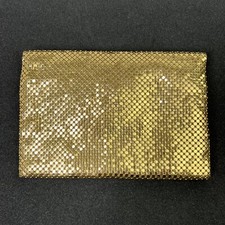 Vintage Whiting Davis Gold Enamel Mesh Coin Purse 6 x4