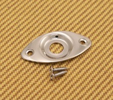 RFJP-C Recessed Chrome Football Jack Plate For Guitar  Bass