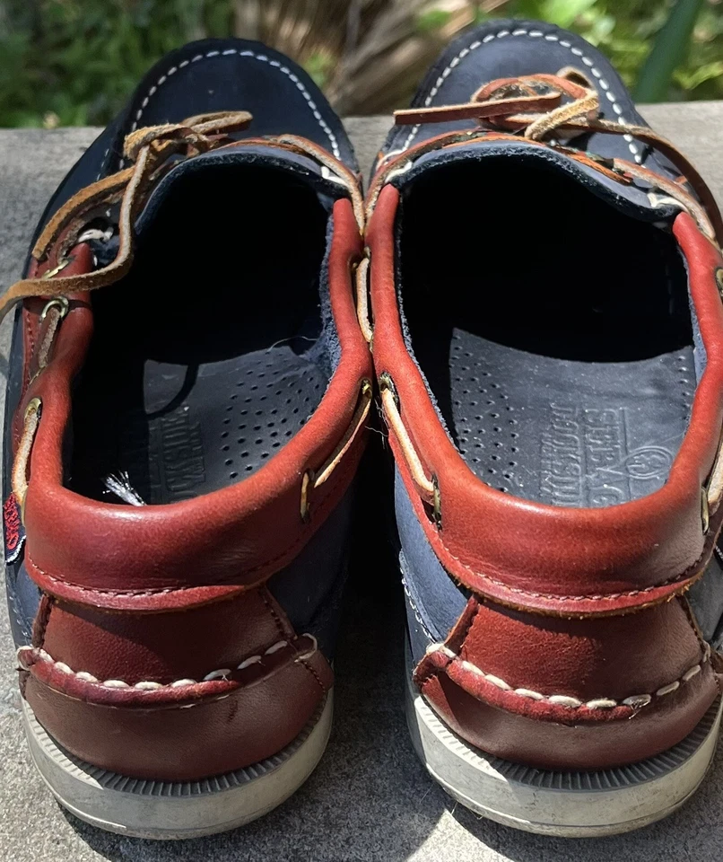 Sebago Docksides Size 8M Women's Blue Leather Boat Shoes Flats Made USA - Image 3 of 4