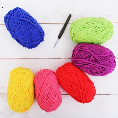 Threadart Chenille Yarn Sets | 17 Sets | 50 Gram 60 yds #5 Fluffy Yarn Skeins