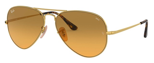 Ray-Ban RB3689 Evolve Men's Aviator Sunglasses - Gold Frame with
