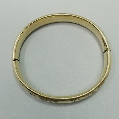Bracciale Vintage Oro Giallo Riempito Cerniera Inciso Amato - Foto 2 di 14