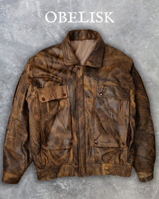 Yves Saint Laurent Snake Print Leather Bomber Jacket Large Size 4