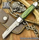 LMK Hand Crafted Twist Damascus Folding Knife Hard Wood Slip Joint Lock Outdoor