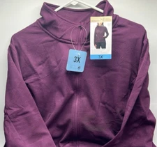 Women's Size 3X Mondetta Ladies' Jacquard Full-Zip Jacket Purple Midweight