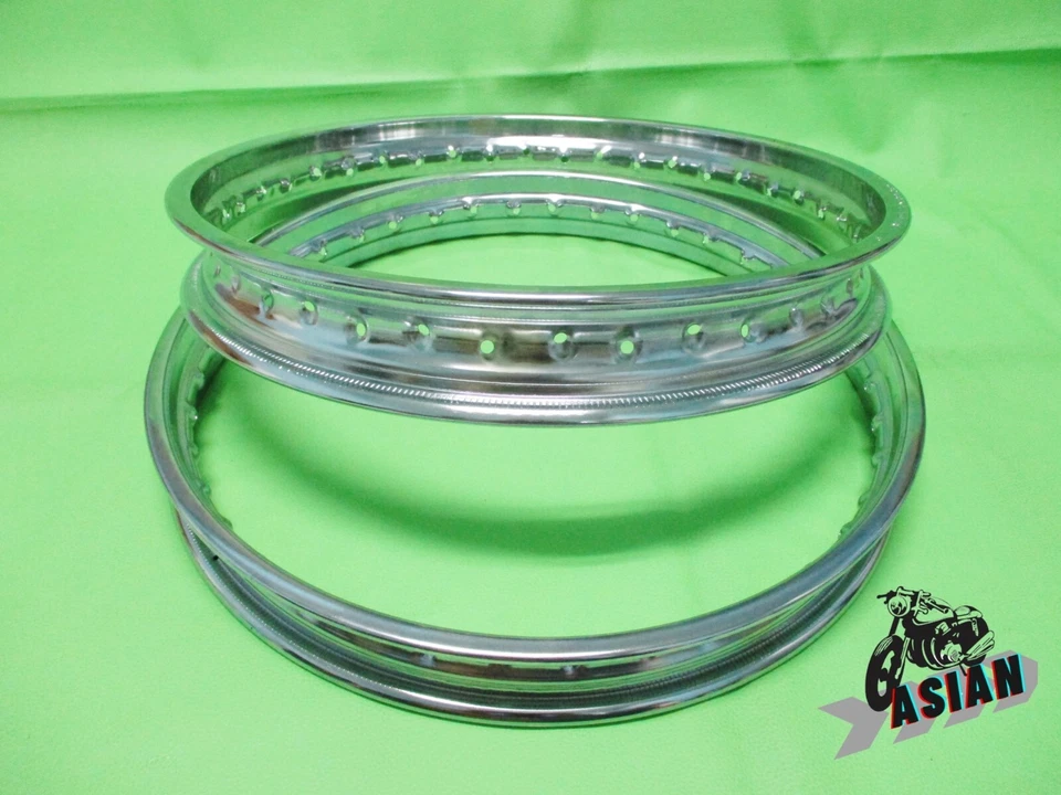 Fit  SUZUKI T500R TITAN 1971  Front & Rear Chrome Steel Wheel Rim   **as1921** Foto 3 de 4