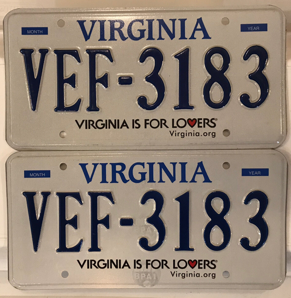 VIRGINIA IS 4 LOVERS license plate PAIR Shenandoah Park Mount