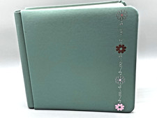 Creative Memories 7" X 7" Scrapbook Sage Green Iridescent Pink Floral w/12 pages