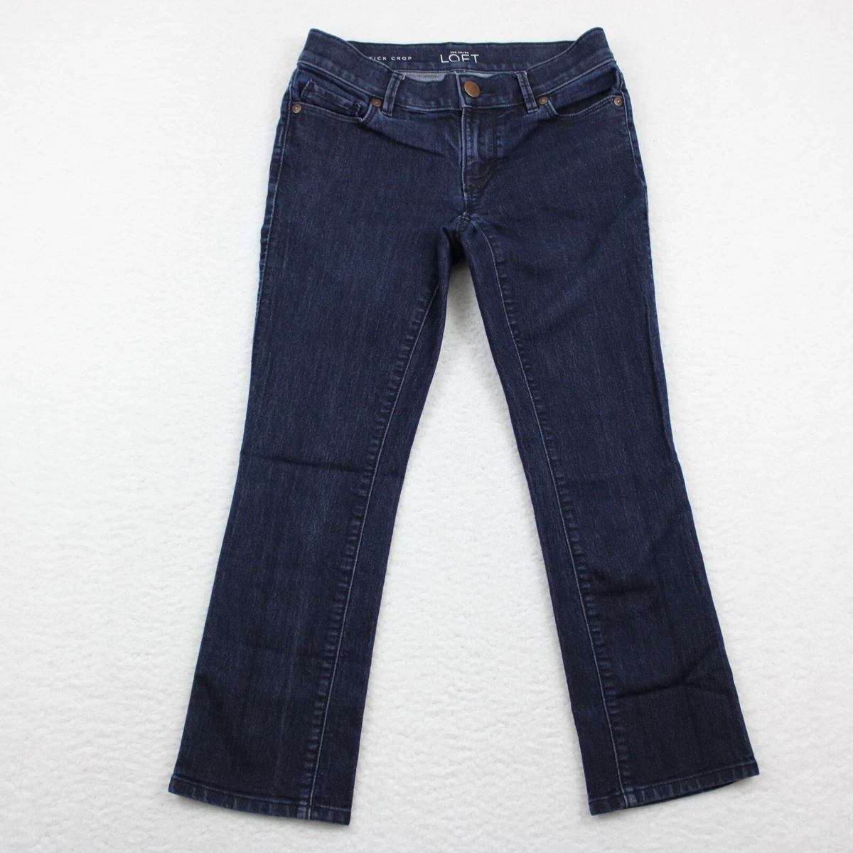 LOFT Modern Kick Crop Jeans Petite 24P Dark Wash Blue eBay