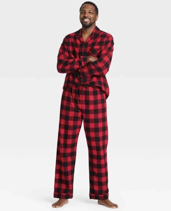 NWT Men’s Buffalo Plaid Flannel Pajama Set - Wondershop - Red Black XXL  Family