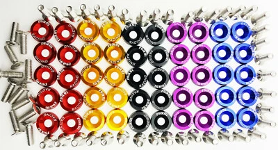 TYAGI RACING 10X M6 Anodized Countersunk Head Washers Gasket Aluminum Alloy Colorful + Bolts