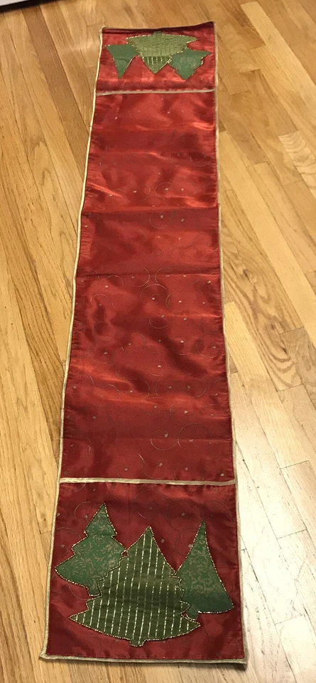 Pier 1 Imports Beaded Appliqué 68X13” Christmas Table Runner - Image 3 of 4