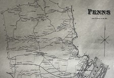 Carte Selinsgrove Kantz Penns Pa 1868 avec noms des propriétaires affichés