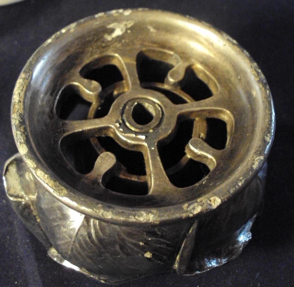 Wallace Plato Plata Flor Rana Grande Pesado Rosa Flor AZ Foto 4 de 4