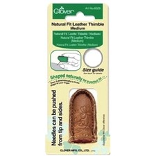 Clover Natural Fit Leather Thimbles - Size Medium 6029 Sewing Quilting Notions