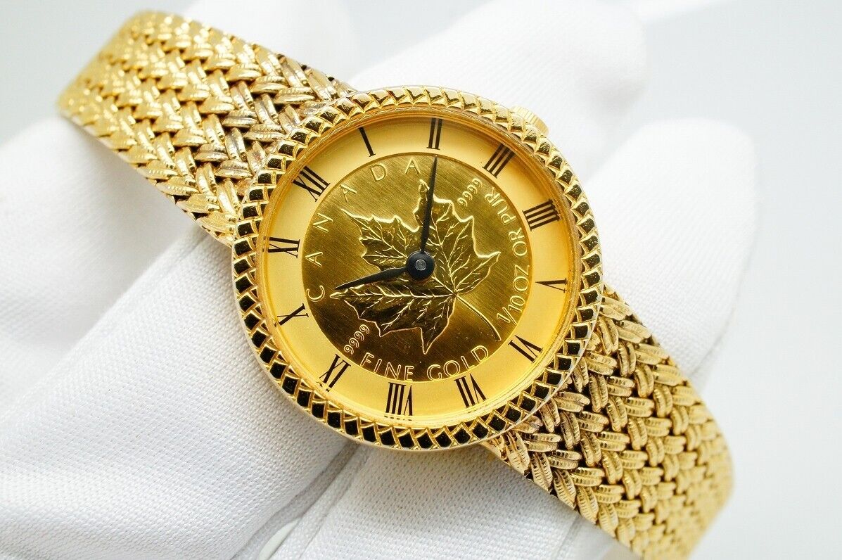 rare Canada FINE GOLD 1/10 OZ 9999 Maple Leaf Coin Watch rare Canada FINE GOLD 1/10 OZ 9999 Maple Leaf Coin Watch