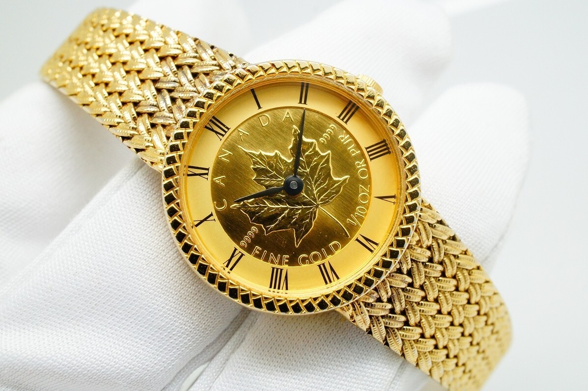 カナダ 金貨 ジャンク時計 K24 MAPLE LEAF COIN WATCH | cherry-insights.com メープルリーフ金貨