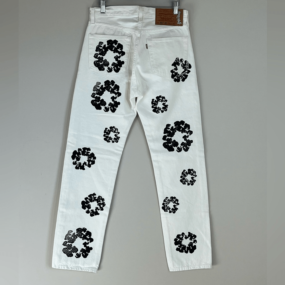 Denim Tears x Levi's Men's Cotton Wreath Chainstitch Jeans Denim Tears x Levi's Men's Cotton Wreath Chainstitch Jeans