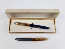 Vintage Pair USA Fountain Blue Scripto & Gray Unbranded - Untested