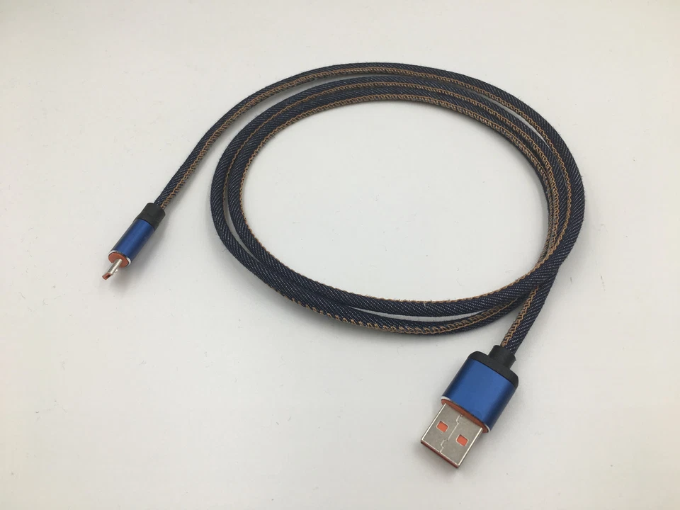 1M Micro USB Denim Fabric High Speed Fast Charge Data Sync Cable Cable Cord Lead - Image 2 of 3