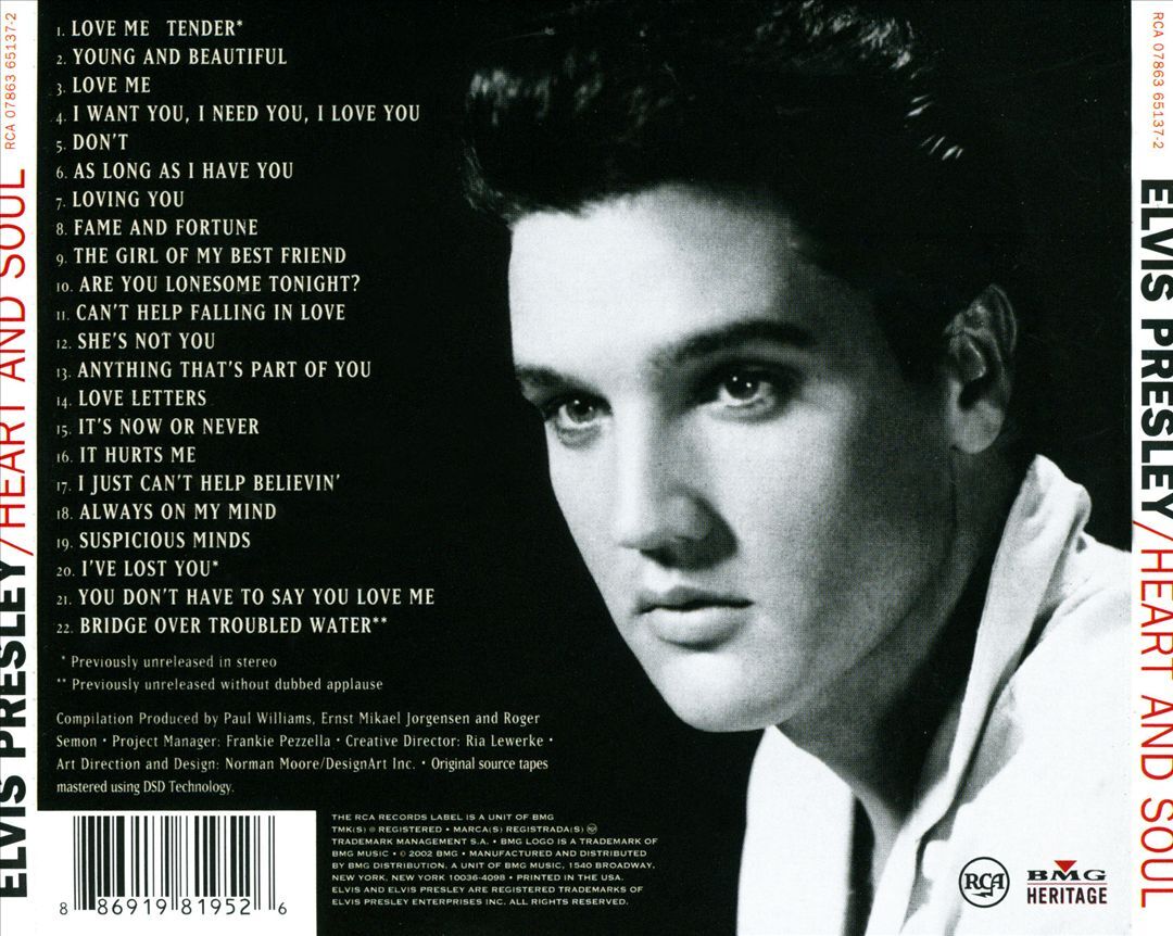 ELVIS PRESLEY HEART AND SOUL NEW CD 886919819526| eBay ELVIS PRESLEY HEART AND SOUL NEW CD 886919819526| eBay