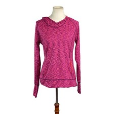 Tangerine Woman s Athletic Hoodie Size M Has Pockets Running Thumb Holes Stretch