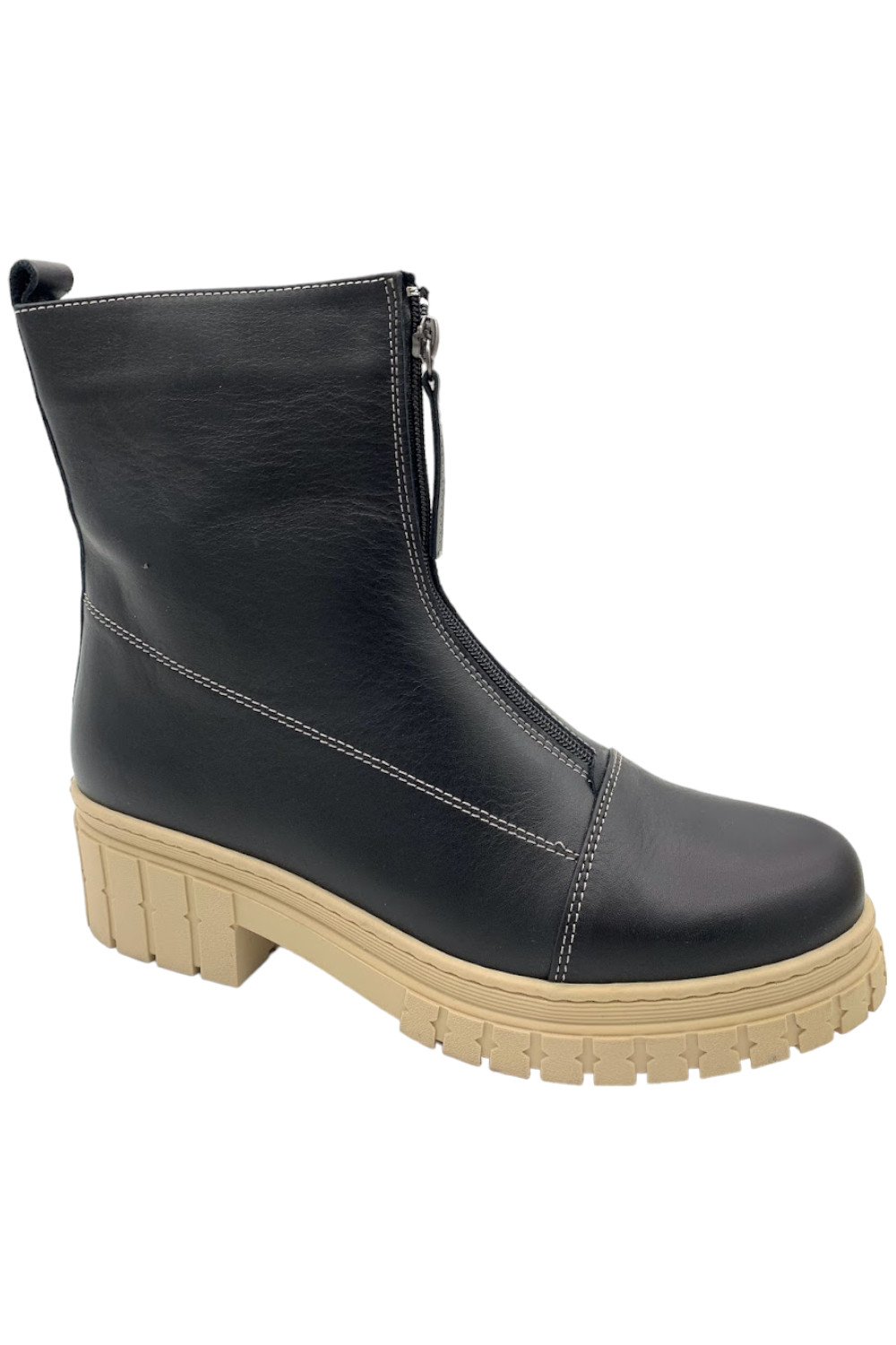 Кожаные ботильоны на молнии спереди Sheridan Mia Bonaire черного цвета