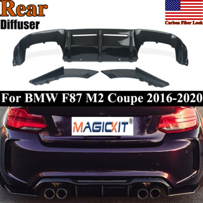 FOR 2016-2020 BMW F87 M2 M2C PERFORMANCE REAR BUMPER DIFFUSER CARBON FIBER STYLE