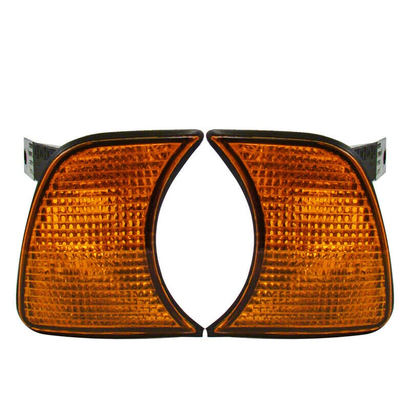 Pair For BMW 5-Series E34 1989-1995 Amber Corner Lights Turn Signals Light - Image 2 of 4