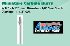 3/16x1/2 5/32 MINIATURE CARBIDE BURRS-AL. AMERICAN ITEM NO. 2978790(FT)