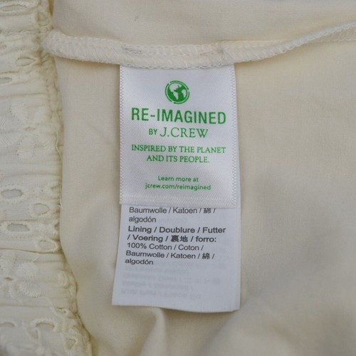 Falda corta J Crew Crewcuts ojales niñas L marfil con volantes dobladillo 100 % algodón - Imagen 4 de 8