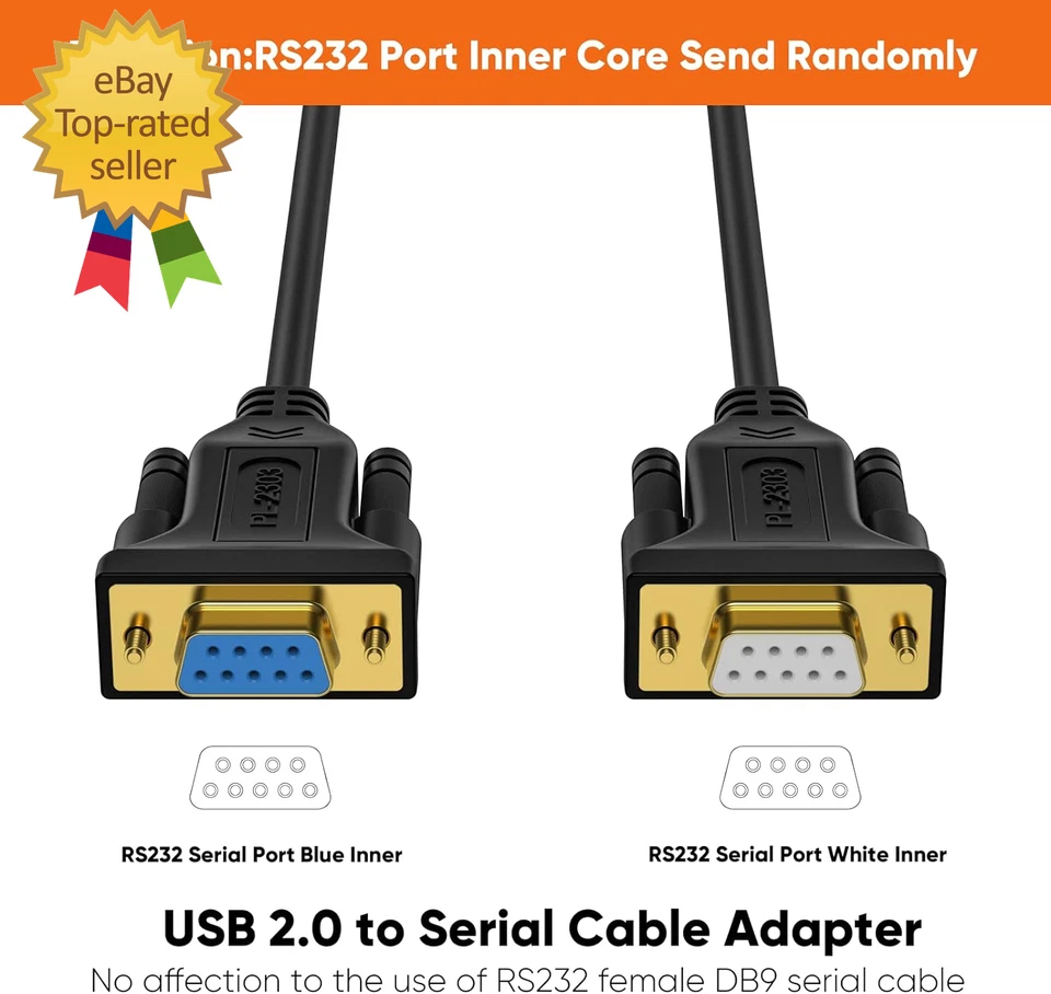 USB to RS232 Adapter with PL2303 Chipset, 6.6Ft USB 2.0 Male to RS232 Female - Image 4 of 4