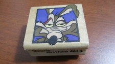 RUBBER STAMPEDE 1993 Rubber Stamp on Wood Looney Tunes WILE E COYOTE