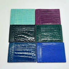 Handmade Crocodile / Lizard Skin Name Card Holder Free economy shipping