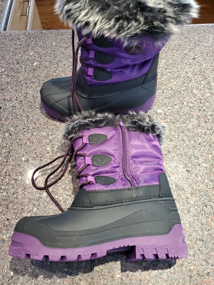 Nova горы утка снег ботинки, фиолетовый детский размер 3 отличном состоянии зимнее снаряжение - Изображение 2 из 4