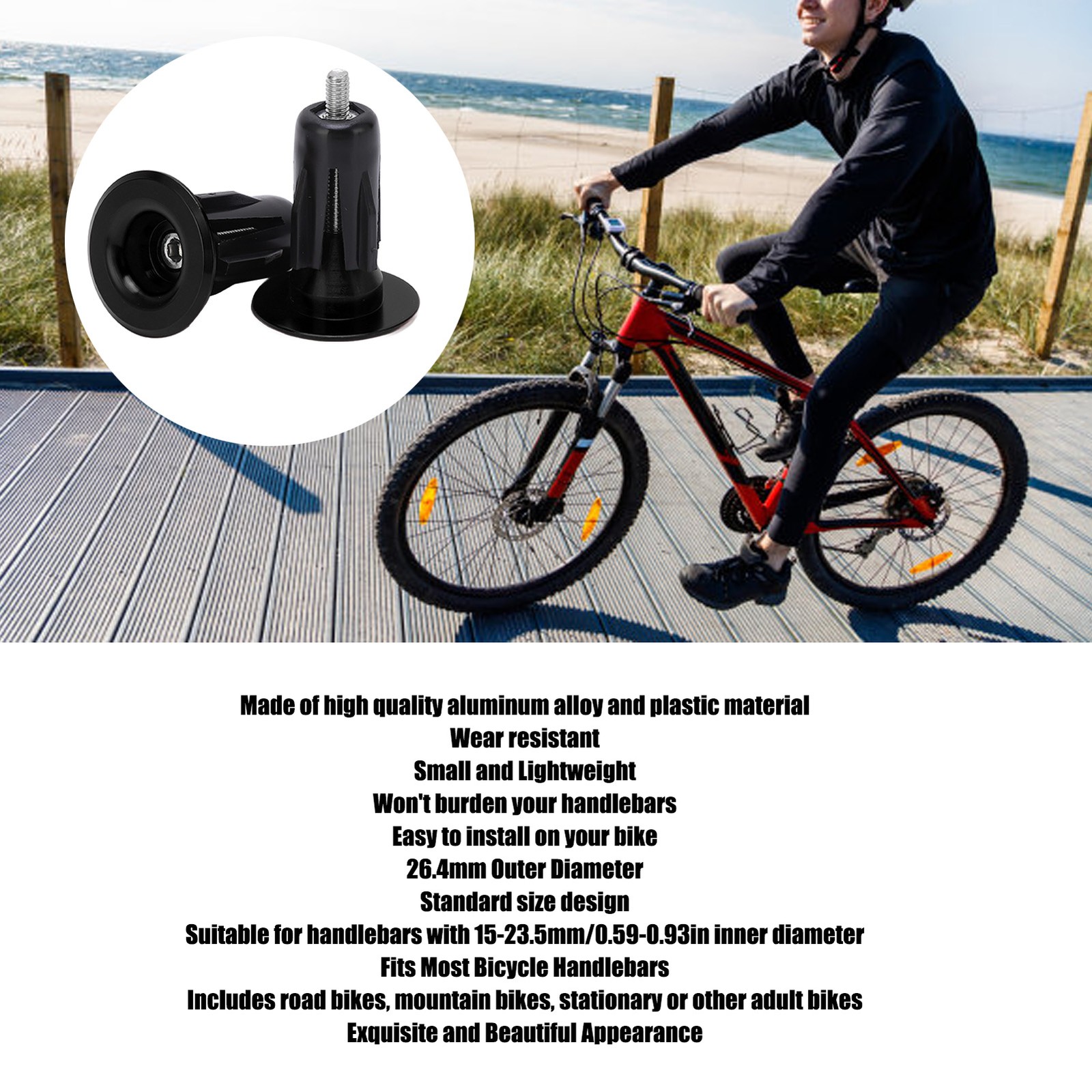 2pcs Bicycle Handlebar Plugs Aluminum Alloy Wearable Universal Mountain Bike
